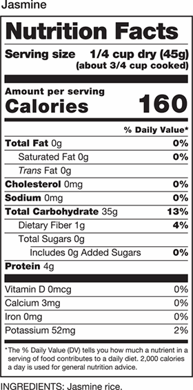 Jasmine Rice Nutritional Facts